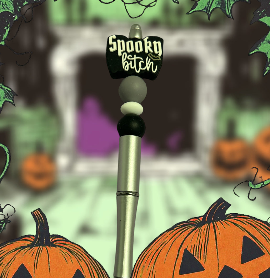 Spooky Bitch Beaded Pen