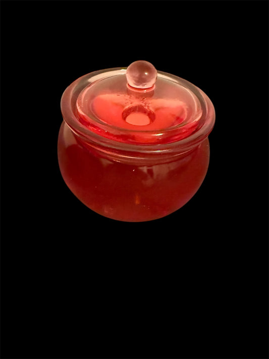 Red jar made from resin